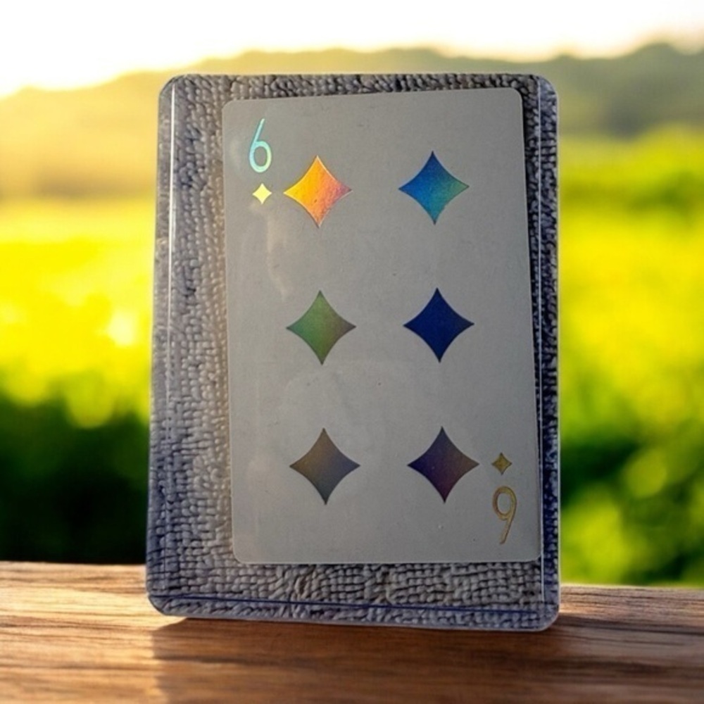 3/$25 DIOR JOY 6 of Diamonds Holographic Playing Card in Protective Case